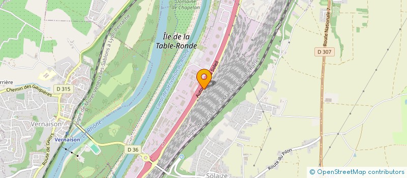 localisation de l'entreprise RHONE AVENIR ENERGIE à SOLAIZE