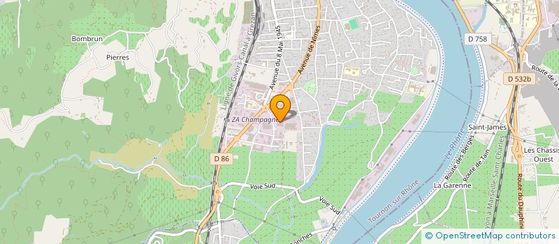 localisation de l'entreprise RHONE CHIMIE INDUSTRIE à TOURNON-SUR-RHONE