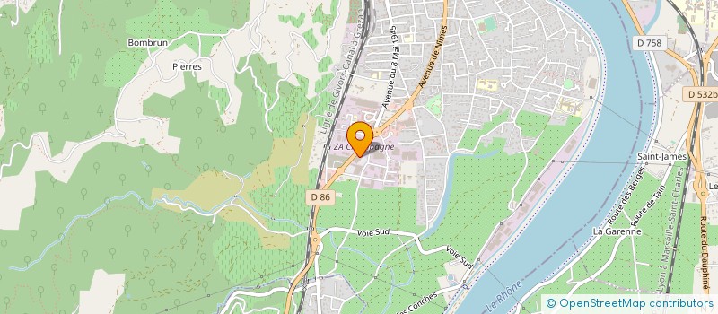 localisation de l'entreprise RHONE CHIMIE SERVICES à TOURNON SUR RHONE