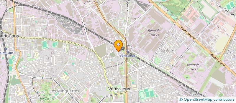 localisation de l'entreprise RHONE FERMETURES 69  VENISSIEUX