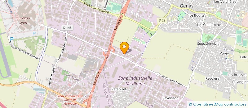 localisation de l'entreprise RHONE ISOLATION SERVICE à GENAS