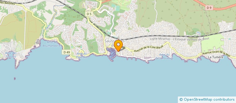 localisation de l'entreprise RHONE LITTORAL INTERIM  SAUSSET-LES-PINS