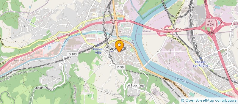 localisation de l'entreprise RHONE OPTIQUE 2000 à GIVORS