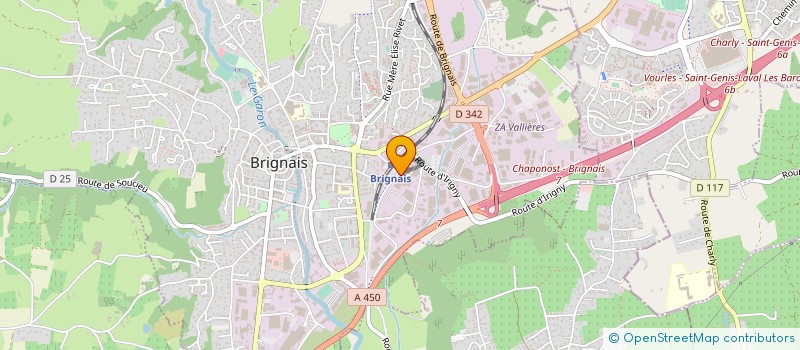 localisation de l'entreprise RHONE TOITURES  BRIGNAIS