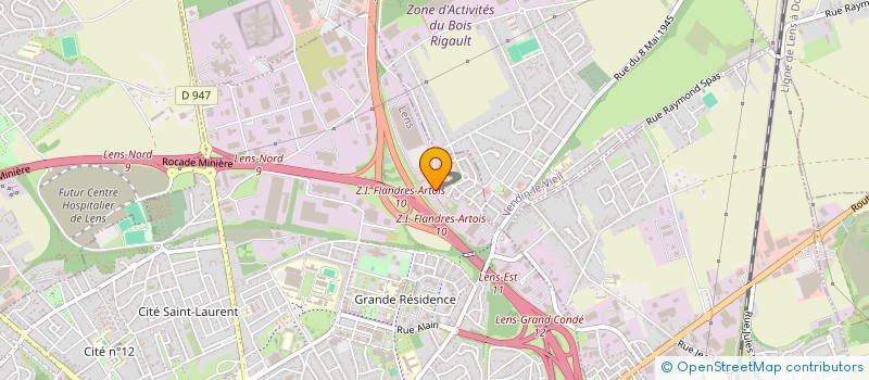 localisation de l'entreprise RHPL à LENS