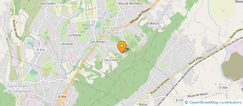 localisation de l'entreprise RIBES TAXI AMBULANCES POMPES FUNEBRES  SAINT-JULIEN-LES-ROSIERS