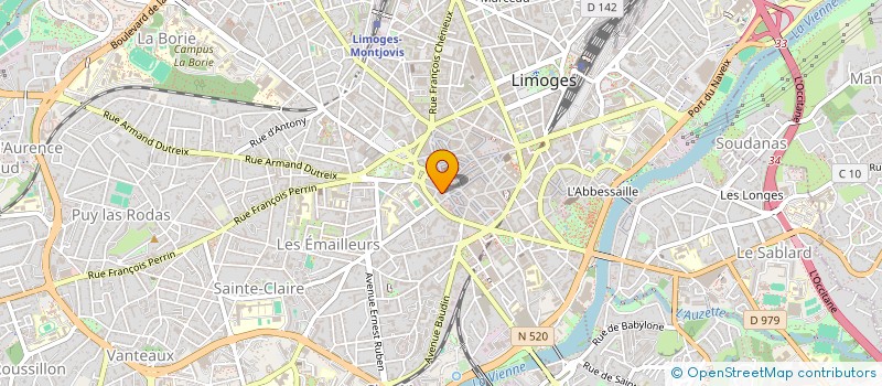 localisation de l'entreprise RIBET BEYRAND à LIMOGES