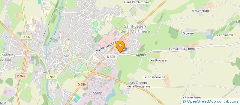 localisation de l'entreprise RIBOT INGENIERIE à MELLE