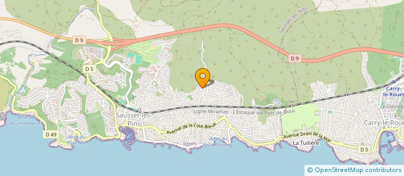 localisation de l'entreprise RIDE AND ROLL L ECOLE DE LA GLISSE  SAUSSET-LES-PINS