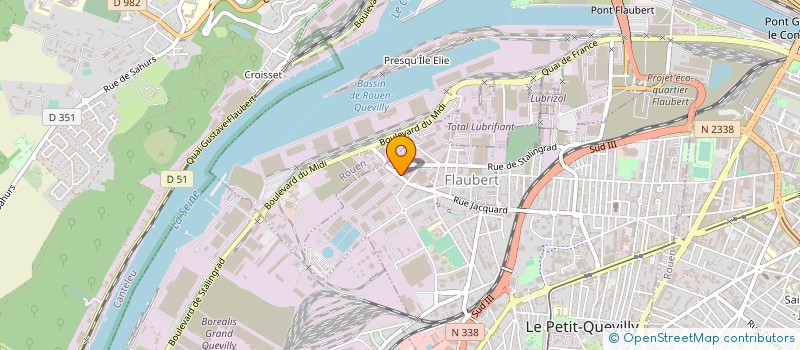 localisation de l'entreprise RINCENT ROUTES - MATERIAUX  LE PETIT-QUEVILLY