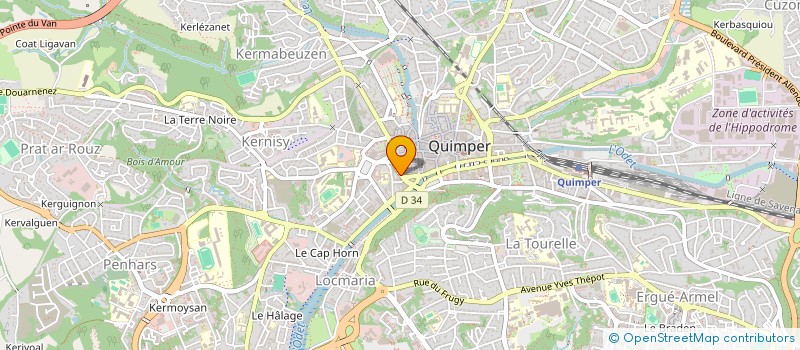 localisation de l'entreprise RIOU BERNARD & PERREAU JEAN-LOIC à QUIMPER
