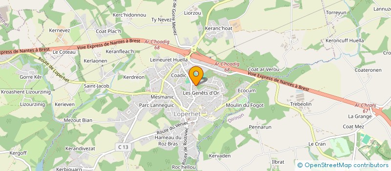 localisation de l'entreprise RIOUAL  LOPERHET