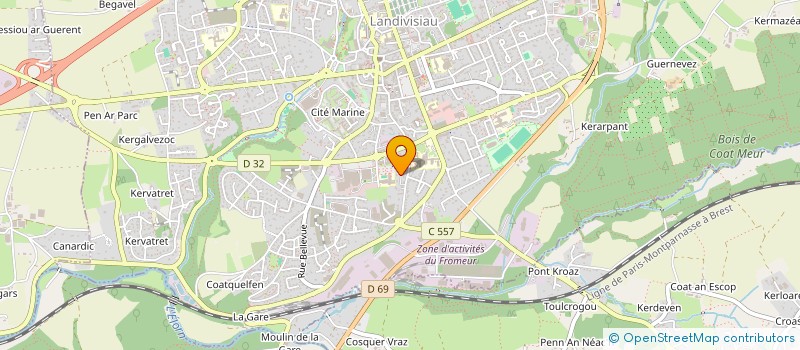 localisation de l'entreprise RIOUAL RUNNING à LANDIVISIAU