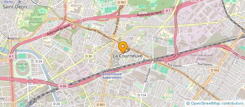 localisation de l'entreprise RISE UP à LA COURNEUVE