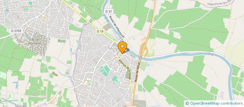 localisation de l'entreprise RIVE GAUCHE OPTIQUE  SERIGNAN