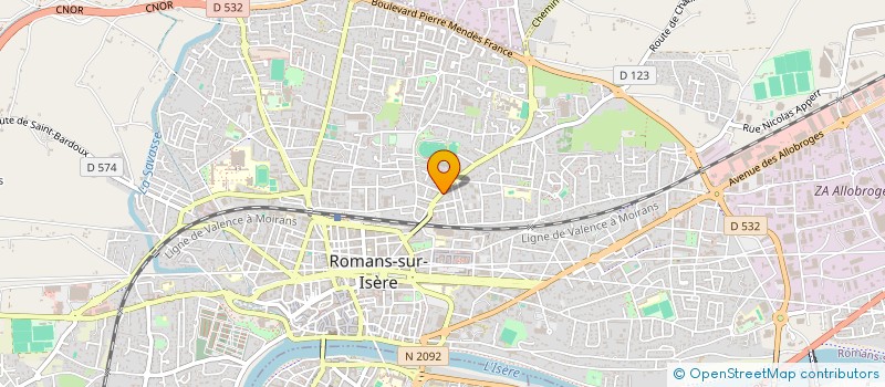 localisation de l'entreprise RJ SERVICES à ROMANS-SUR-ISERE