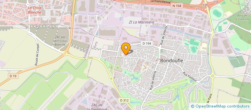 localisation de l'entreprise RK TRANSPORT à BONDOUFLE