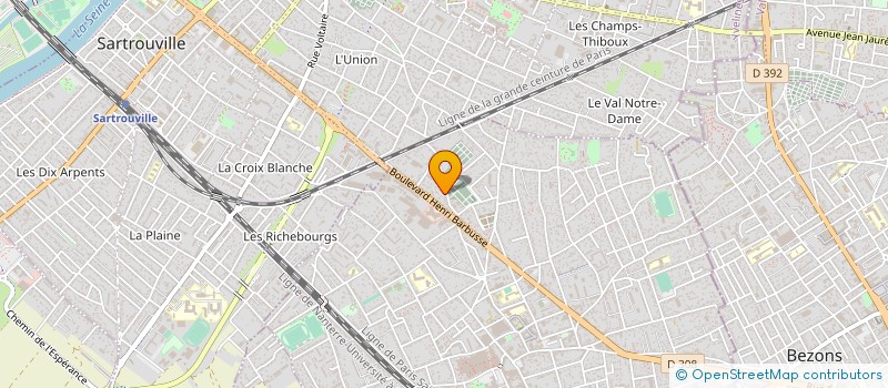 localisation de l'entreprise RM DEBOUCHAGE ASSAINISSEMENT.  LE VESINET