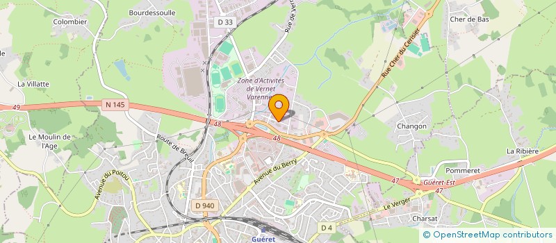 localisation de l'entreprise RM LIMOUSIN à GUERET