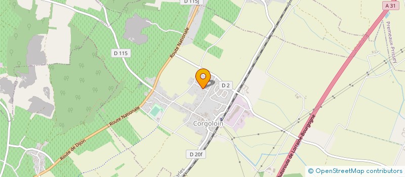 localisation de l'entreprise RM TOITURE à CORGOLOIN