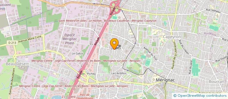 localisation de l'entreprise ROAD'RAID à MERIGNAC