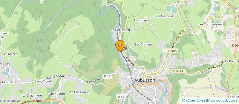 localisation de l'entreprise ROBERT FOUR à AUBUSSON