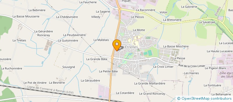 localisation de l'entreprise ROCA  ETRELLES