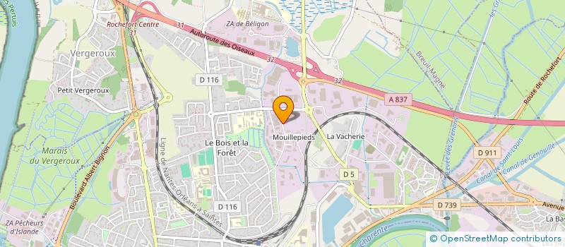 localisation de l'entreprise ROCHEFORT TRANSPORT LOGISTIQUE - RTLOG à ROCHEFORT