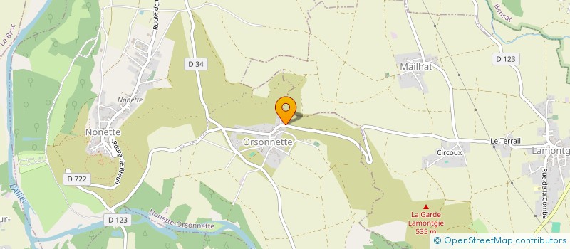 localisation de l'entreprise ROCK ON ROLL OFF  NONETTE-ORSONNETTE