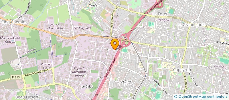 localisation de l'entreprise RODACE  MERIGNAC