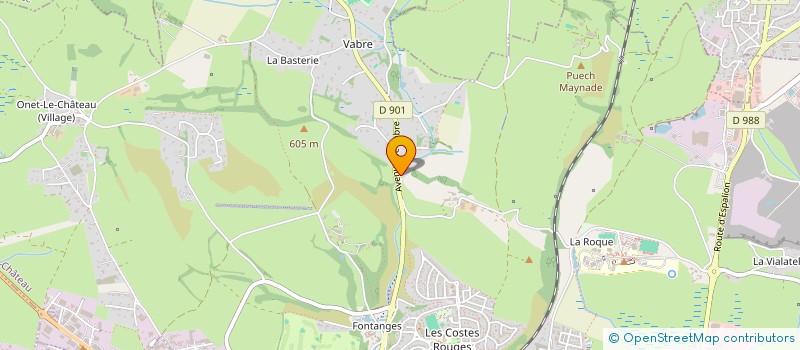 localisation de l'entreprise RODEZ AVEYRON FOOTBALL  ONET LE CHATEAU