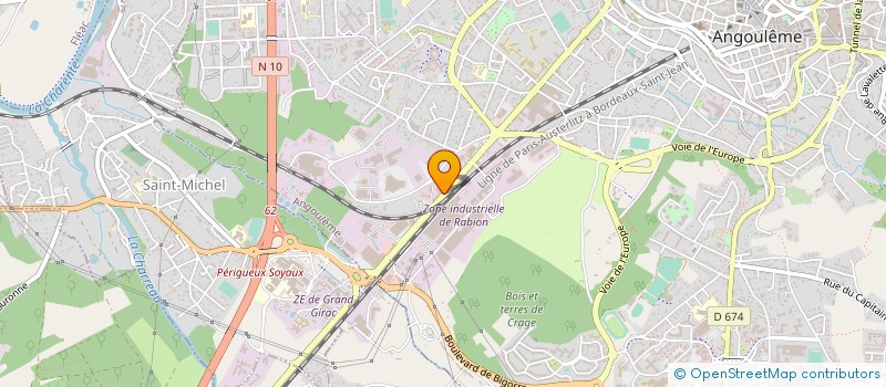 localisation de l'entreprise ROGEON PNEUS à ANGOULEME
