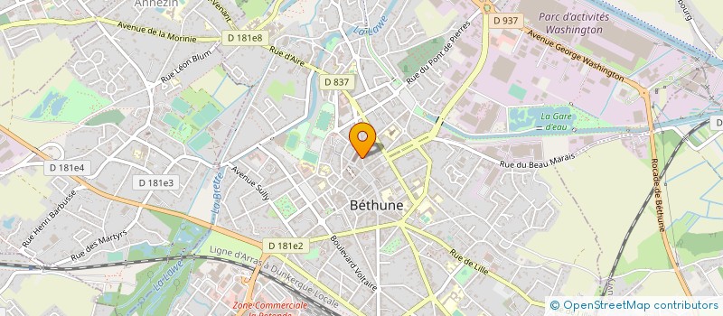 localisation de l'entreprise ROGER-DEWEZ à BETHUNE