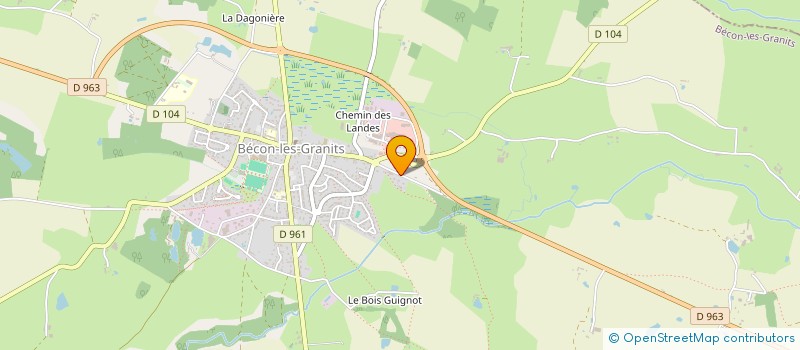 localisation de l'entreprise ROLAND JIMMY à BECON-LES-GRANITS