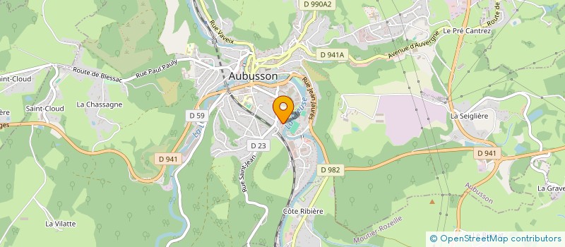 localisation de l'entreprise ROLLER DERBY CREUSE à AUBUSSON