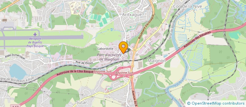 localisation de l'entreprise ROLYPUB AQUITAINE à ANGLET