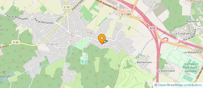 localisation de l'entreprise ROMANET FOLTZER SARL à ORGEVAL
