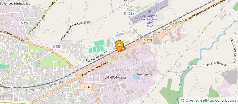 localisation de l'entreprise ROMANS FRUITS ET LEGUMES à ROMANS-SUR-ISERE