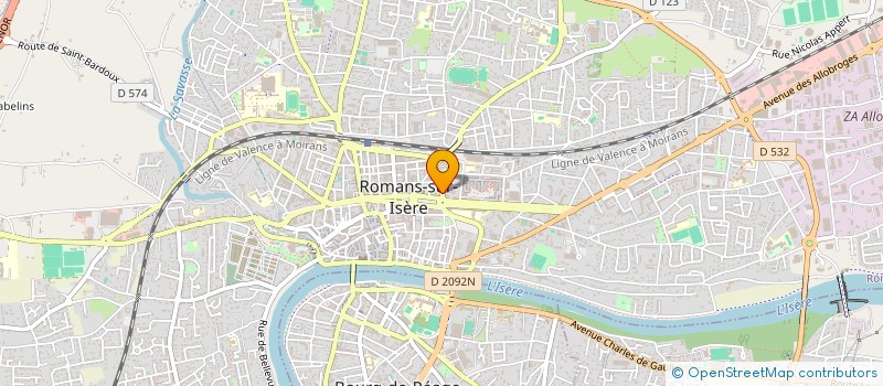 localisation de l'entreprise ROMANS HISTORIQUE  ROMANS-SUR-ISERE