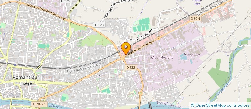 localisation de l'entreprise ROMANS VB  ROMANS-SUR-ISERE