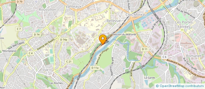 localisation de l'entreprise ROMARIC COLAS EXPERTISE à LIMOGES