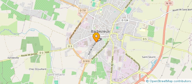 localisation de l'entreprise ROMGA à BARBEZIEUX-SAINT-HILAIRE