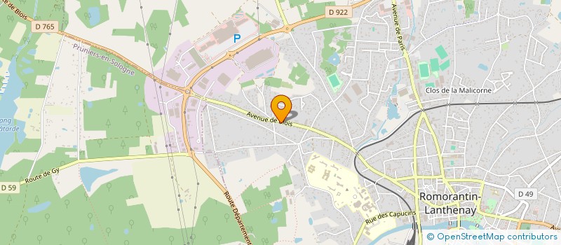 localisation de l'entreprise ROMO METAL à ROMORANTIN-LANTHENAY