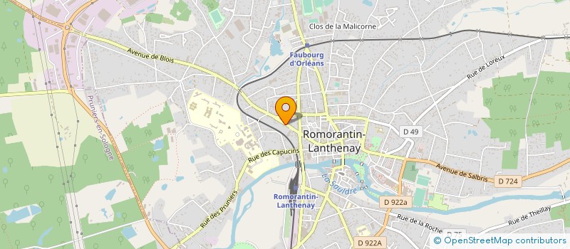 localisation de l'entreprise ROMOTEXTILE à ROMORANTIN-LANTHENAY