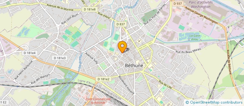 localisation de l'entreprise RONCQ SPORT à BETHUNE