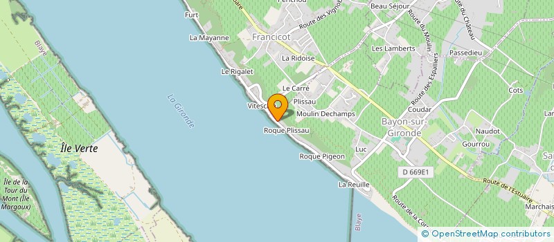 localisation de l'entreprise ROQUE PLISSEAU  BAYON-SUR-GIRONDE
