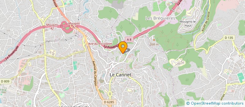 localisation de l'entreprise ROQUINVEST à LE CANNET