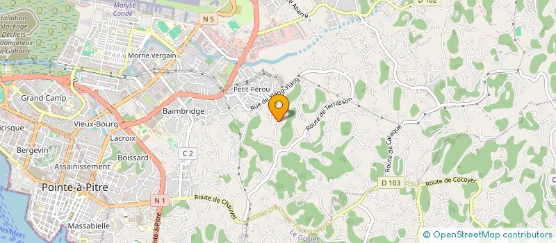 localisation de l'entreprise ROSE FRUITS ET LEGUMES  LES ABYMES