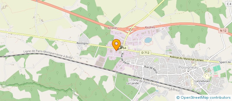 localisation de l'entreprise ROSEC TRANSPORTS à PLOUIGNEAU