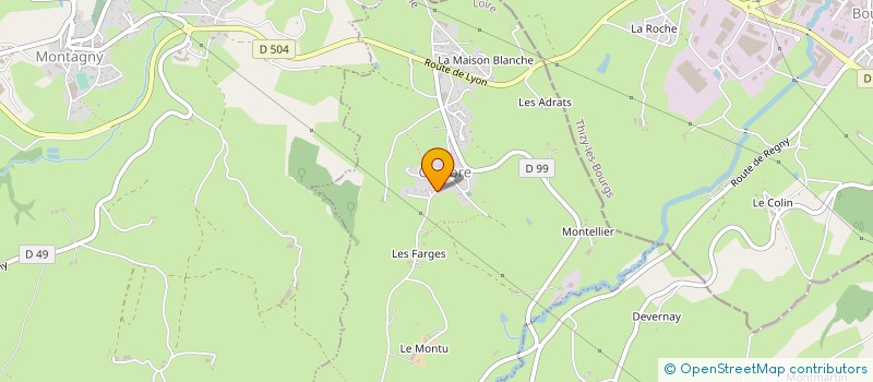 localisation de l'entreprise ROSERAIE DORIEUX à MONTAGNY